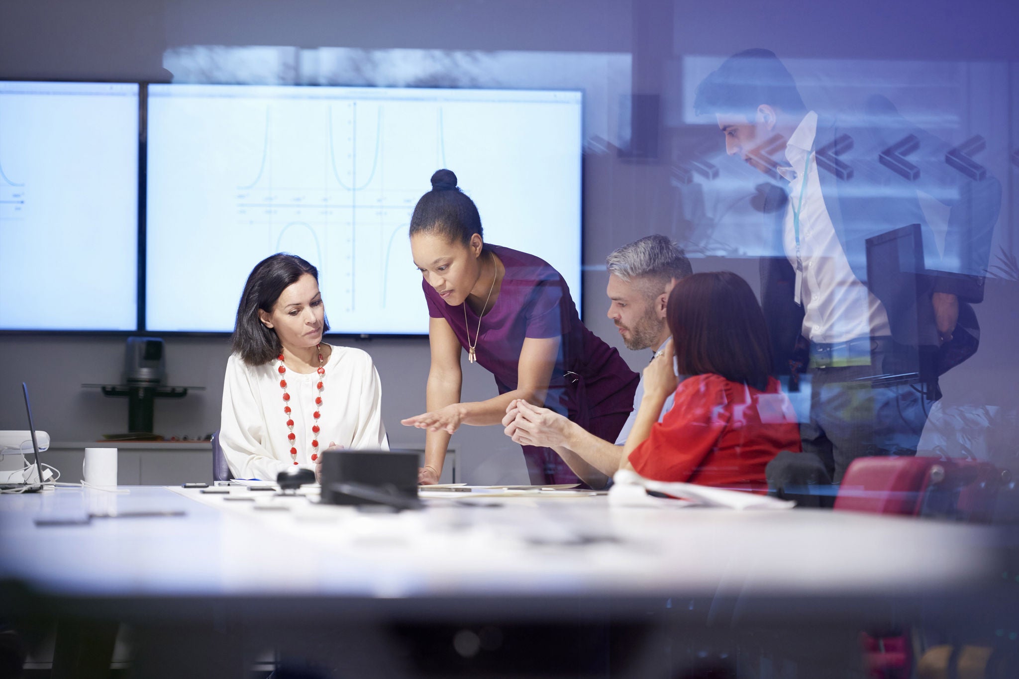 A group of people having business meeting